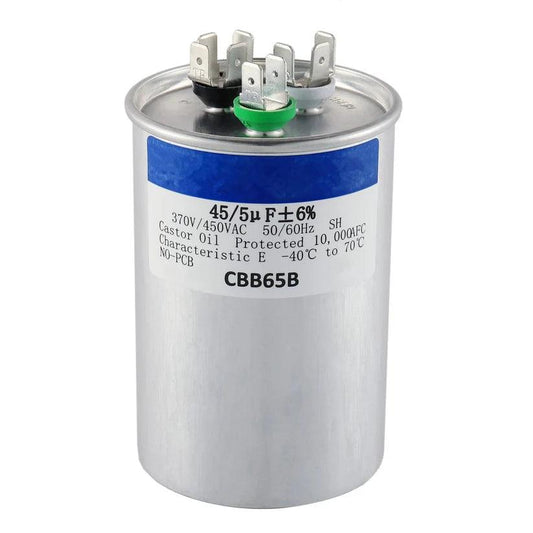 CBB65 Dual Run Circular Start Capacitor for AC Motor Run or Fan Start or Condenser Straight