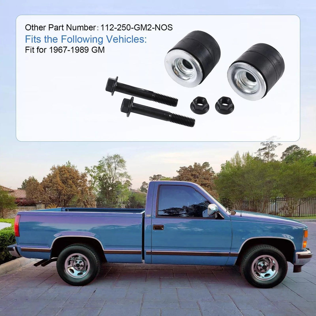 Radiator Rubber Mount Radiator Rubber Core Support Body Mount Bushings & Bolts Fit for GM 1967-1989