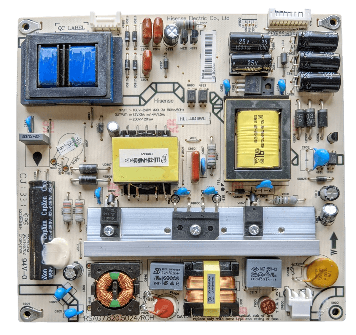 Alimentation universelle pour téléviseur Hisense, RSAG7.820.5024/ROH, HLL-4046WL, 50K610GWN