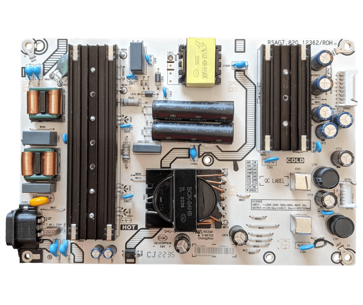 Universelles Netzteil für Hisense-Fernseher RSAG7.820.12362/ROH, 65R6E4, 65A65H, 65C350LU