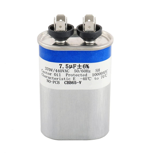 7.5 uF ±6% 7.5 MFD 370V/440V CBB65 Oval Run Start Capacitor for AC Motor Run or Fan Start and Cool or Heat Pump Air Conditione