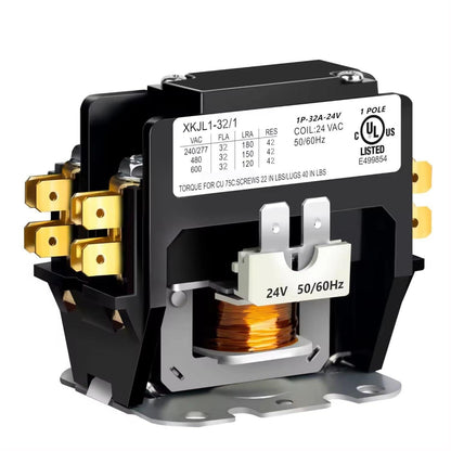 1-poliger FLA 32-Ampere-Spule, 24-VAC-Spule, VAC-Kondensatorkompressor-Schütz für Klimaanlagen, AC-Schütz für bestimmte Zwecke für HLK-Systeme, industrielle Anwendungen 