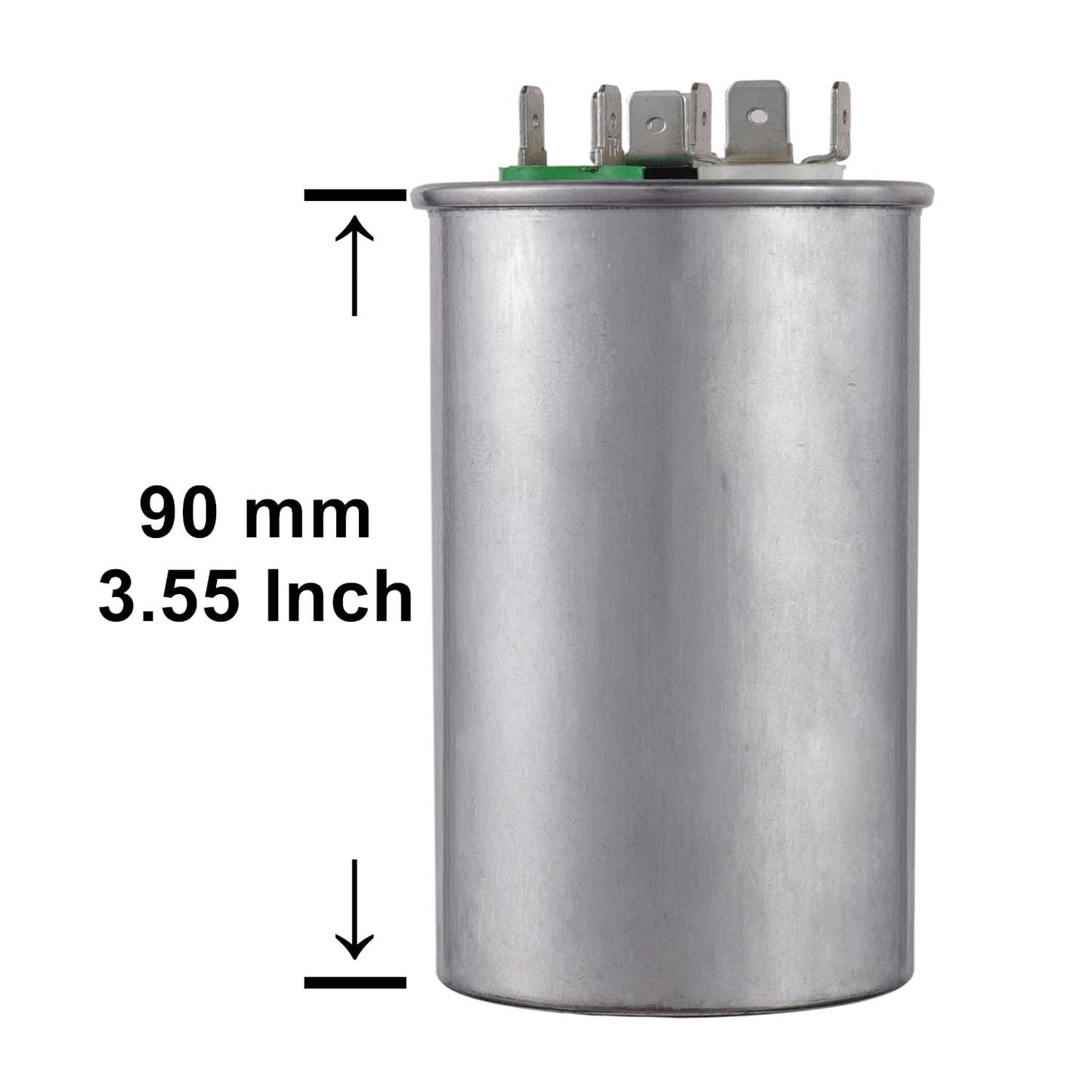 40+5 uF 40/5 MFD ±6 % 370 V/440 VAC CBB65 Condensateur de démarrage circulaire double pour le fonctionnement d'un moteur AC ou le démarrage d'un ventilateur ou d'un condenseur droit 