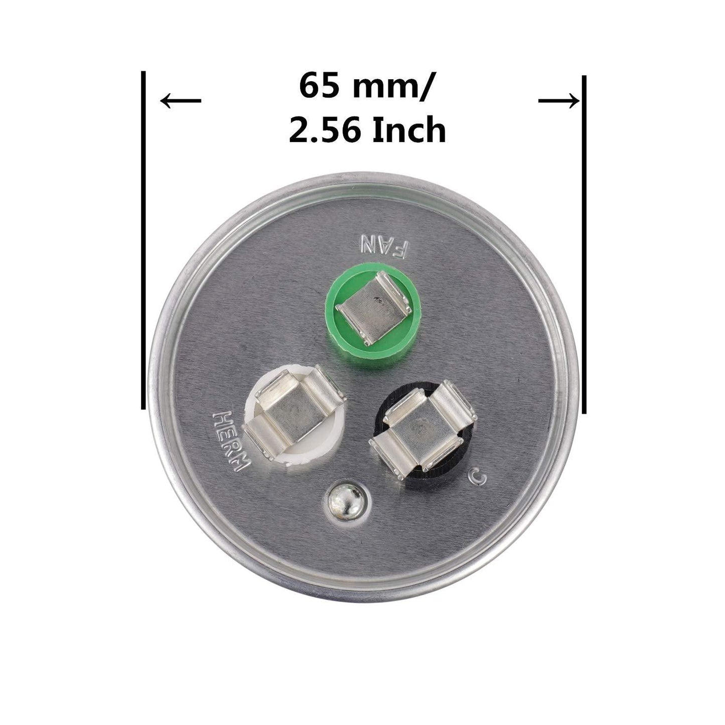 Condensateur de démarrage circulaire à double course 45 + 5 uF 45/5 MFD ± 6% 370 V/440 VAC CBB65 pour le fonctionnement du moteur à courant alternatif ou le démarrage du ventilateur ou le condensateur droit