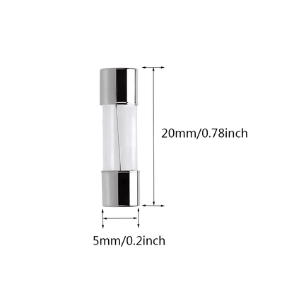 0,5–30 A, Ampere-Sicherung, 0,2 x 0,78 Zoll, 5 x 20 mm, 125 V, F0,5AL125V, flinke Glassicherungen, (12 Stück im Paket)