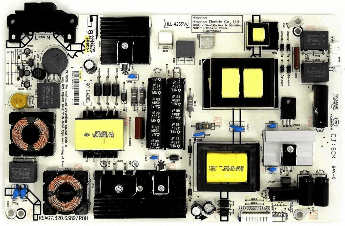 Alimentation universelle pour téléviseur Hisense, RSAG7.820.8718/ROH, HLL-4365WK, 65R6E3